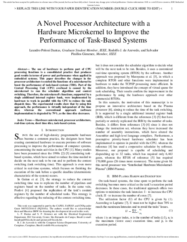 (PDF) A Novel Processor Architecture With a Hardware Microkernel to ...