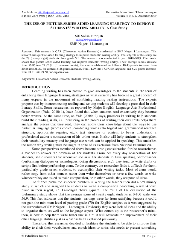 (PDF) THE USE OF PICTURE SERIES-AIDED LEARNING STARTEGY TO IMPROVE ...