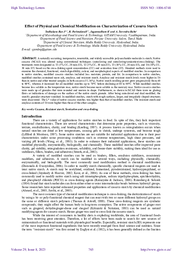 (PDF) Effect of Physical and Chemical Modification on Characterization ...