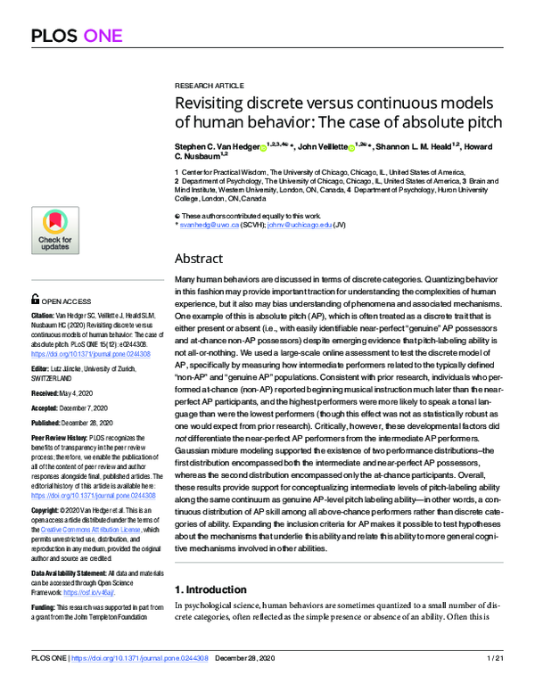 (PDF) Revisiting discrete versus continuous models of human behavior ...