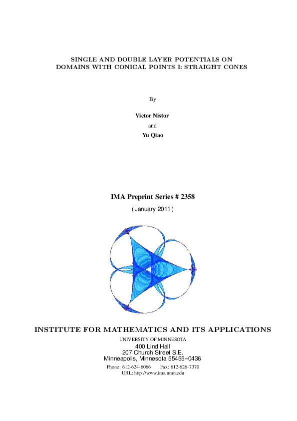 (PDF) Single and Double Layer Potentials on Domains with Conical Points ...
