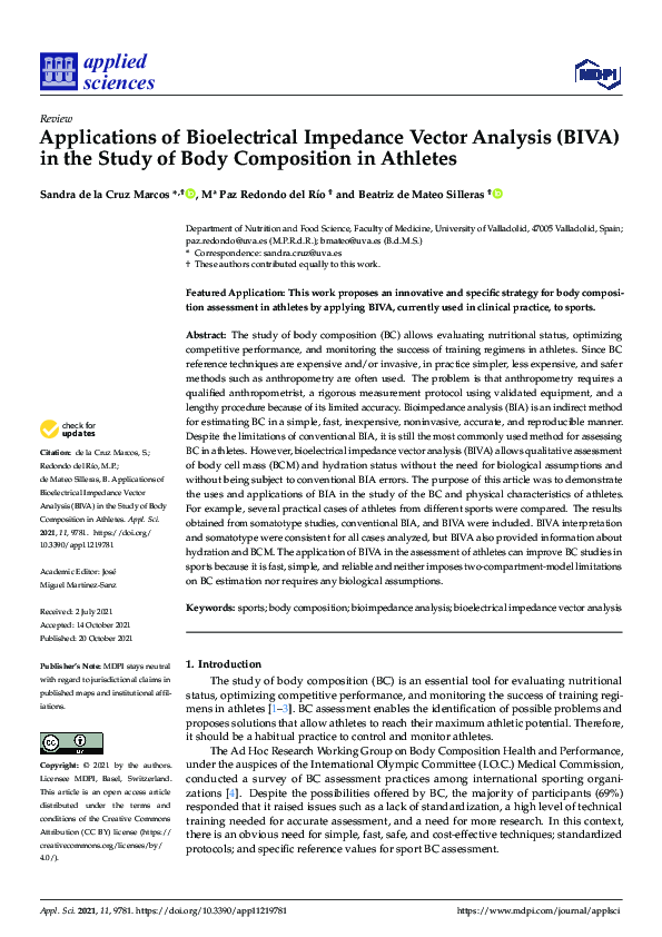 (PDF) Applications of Bioelectrical Impedance Vector Analysis (BIVA) in ...