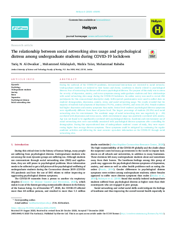(PDF) THE RELATIONSHIP BETWEEN SOCIAL NETWORKING SITES (SNSs) AND ...