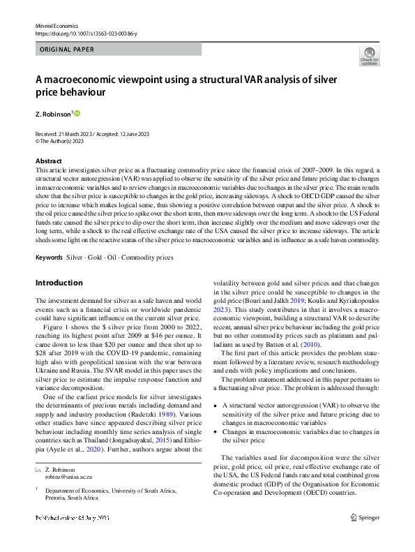 (PDF) A macroeconomic viewpoint using a structural VAR analysis of ...