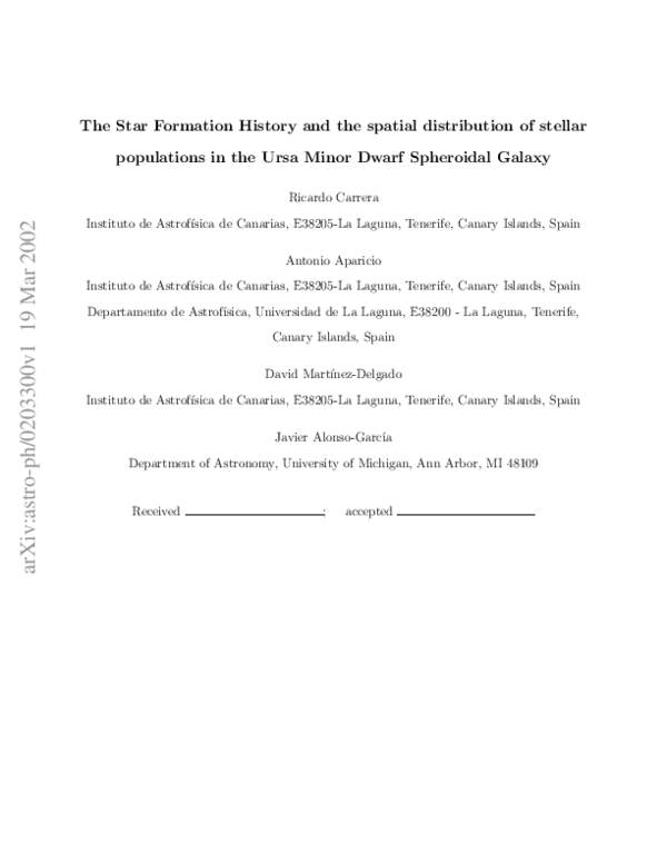 (PDF) The Star Formation History and Spatial Distribution of Stellar ...