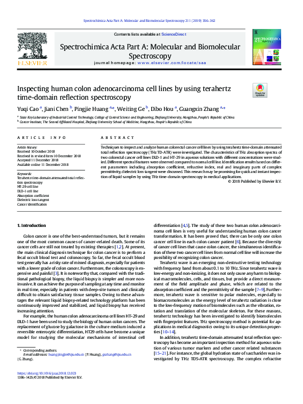 (PDF) Inspecting human colon adenocarcinoma cell lines by using ...