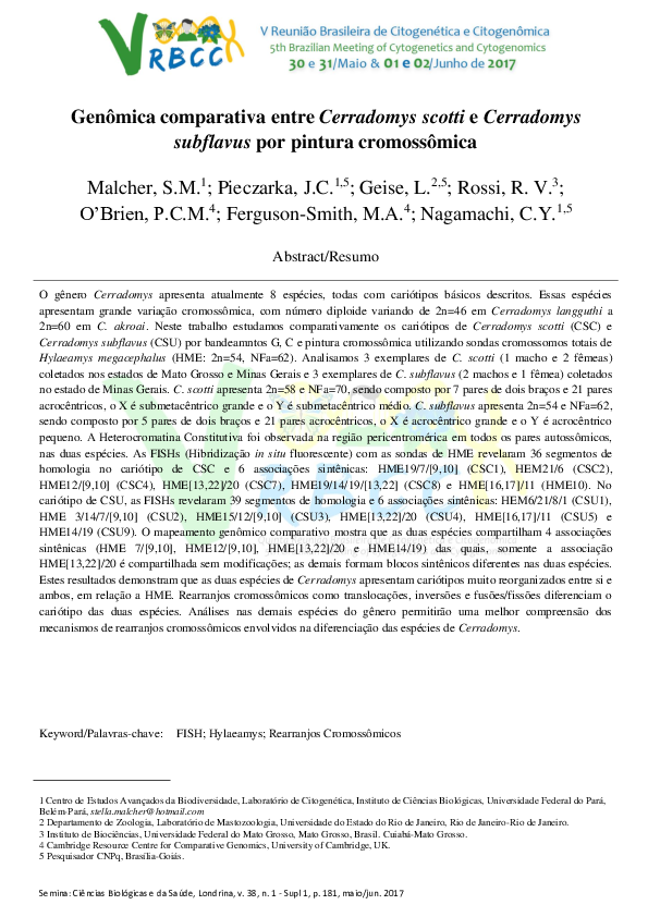 (PDF) Genômica comparativa entre Cerradomys scotti e Cerradomys ...