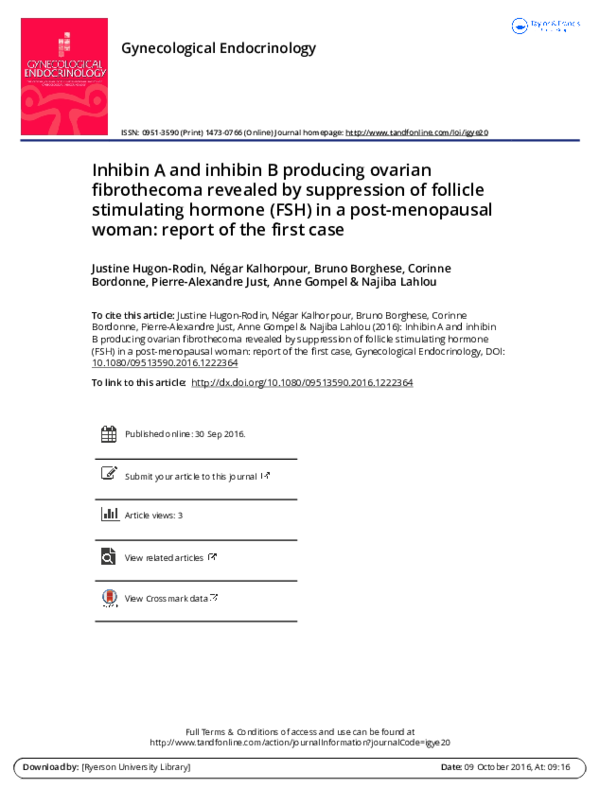 (PDF) Inhibin A and inhibin B producing ovarian fibrothecoma revealed ...