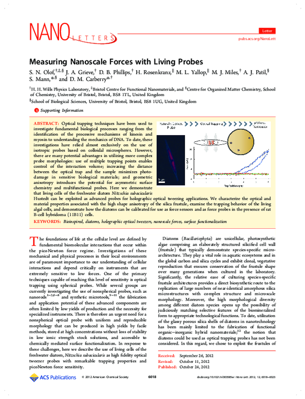 (PDF) Measuring Nanoscale Forces with Living Probes