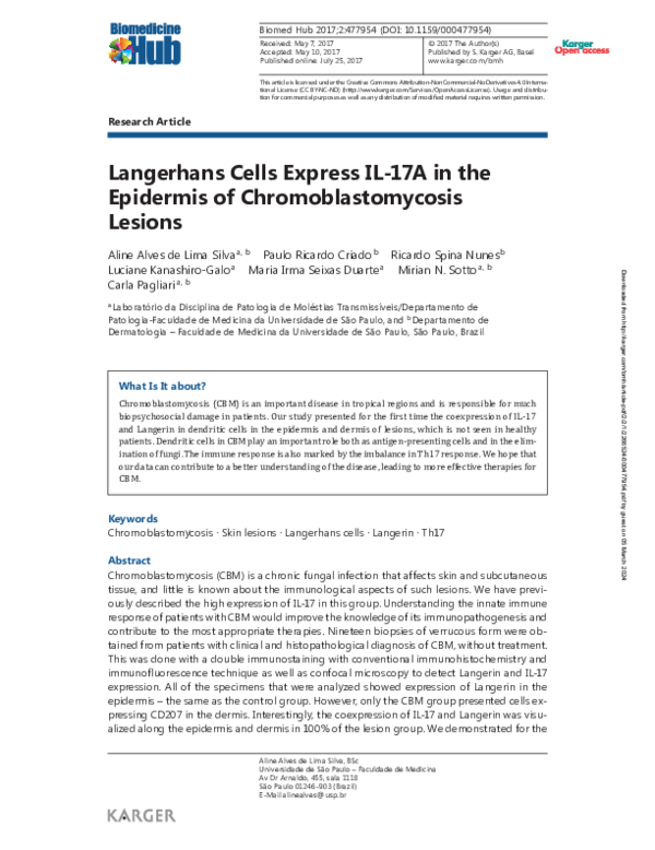 (PDF) Langerhans Cells Express IL-17A in the Epidermis of ...