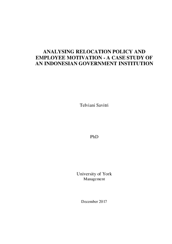 (PDF) Analysing relocation policy and employee motivation : a case ...