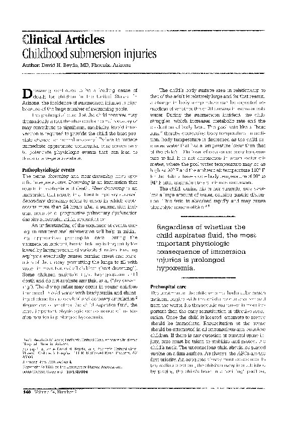 (PDF) Childhood submersion injuries