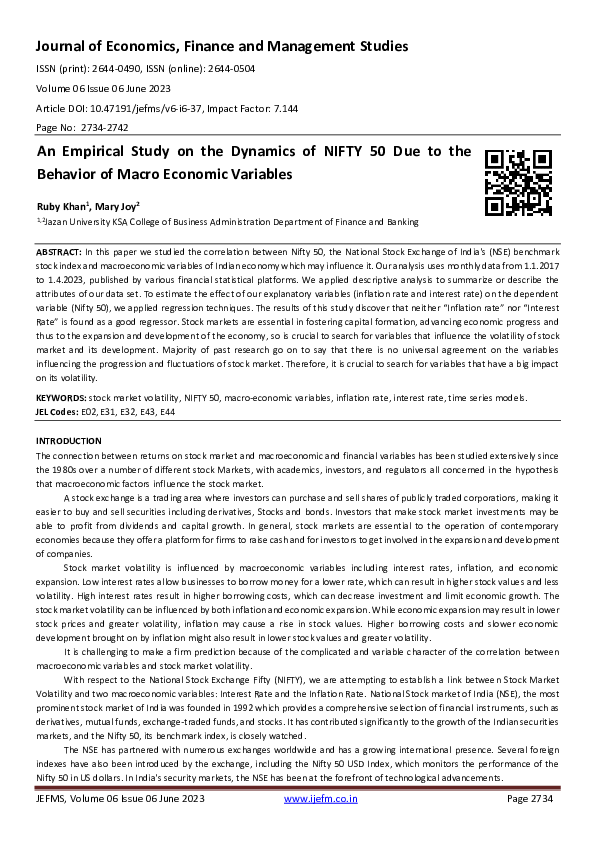 (PDF) Journal of Economics, Finance and Management Studies