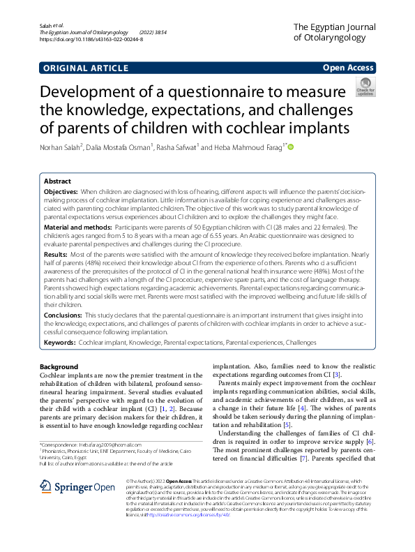 (PDF) Development of a questionnaire to measure the knowledge ...
