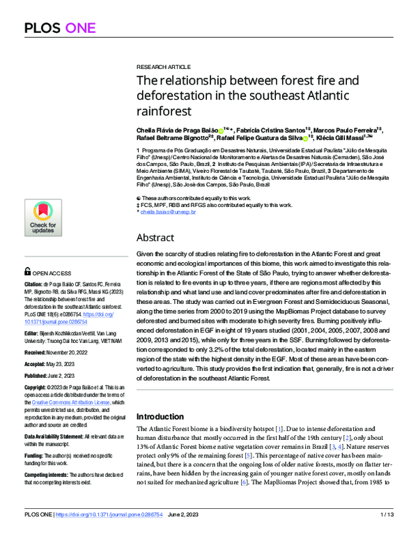 (PDF) The relationship between forest fire and deforestation in the ...