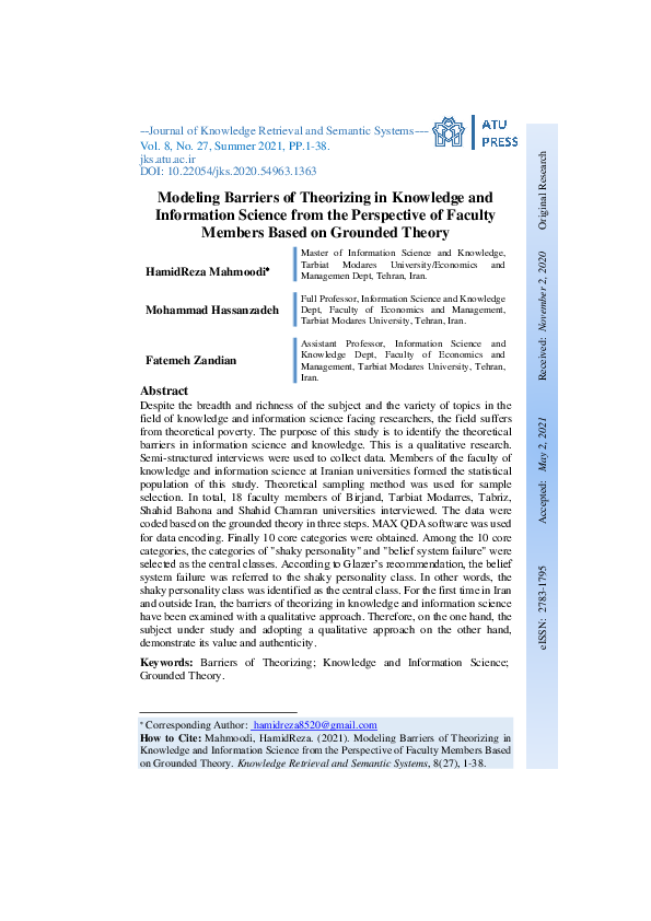 (PDF) Modeling Barriers of Theorizing in Knowledge and Information ...