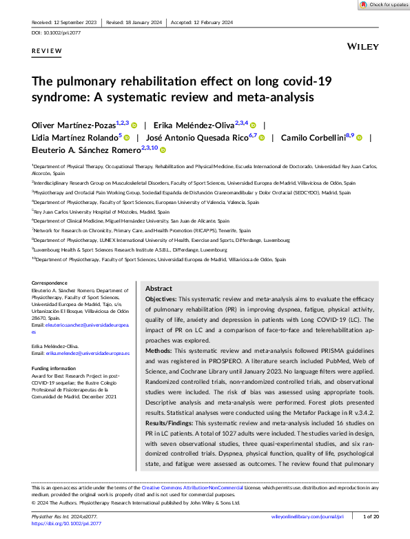 (PDF) The pulmonary rehabilitation effect on long covid-19 syndrome: A ...