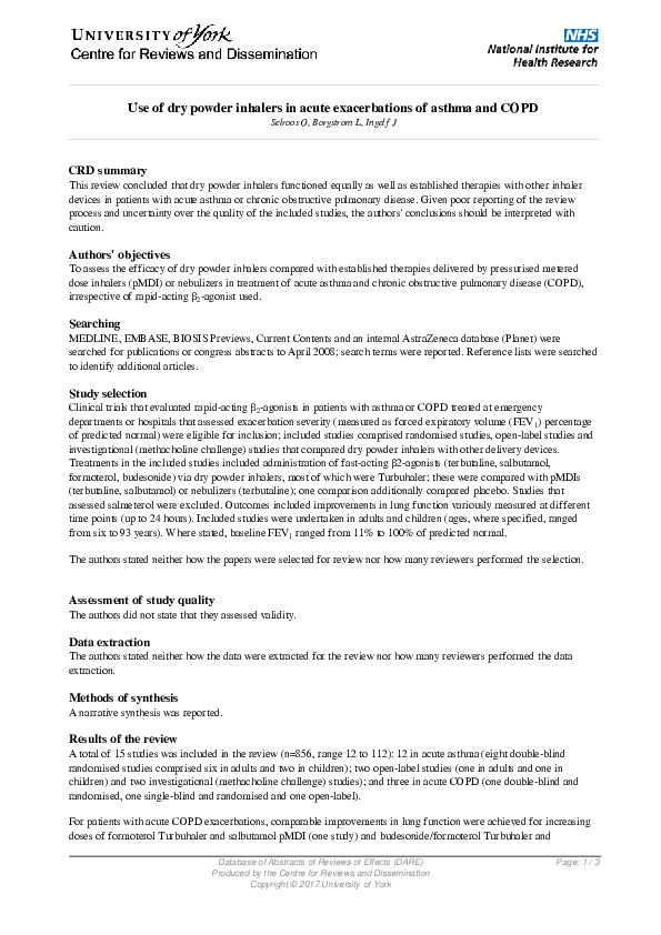 (PDF) Use of dry powder inhalers in acute exacerbations of asthma and COPD