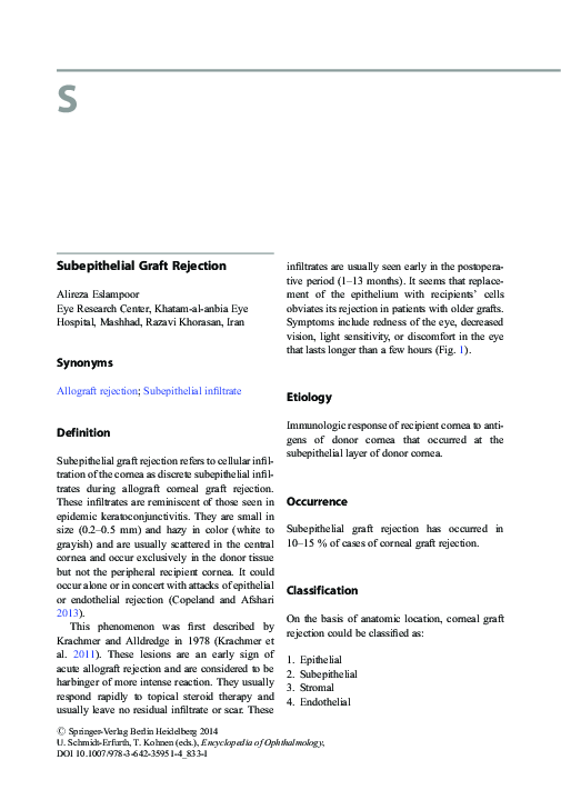 (PDF) Subepithelial Graft Rejection