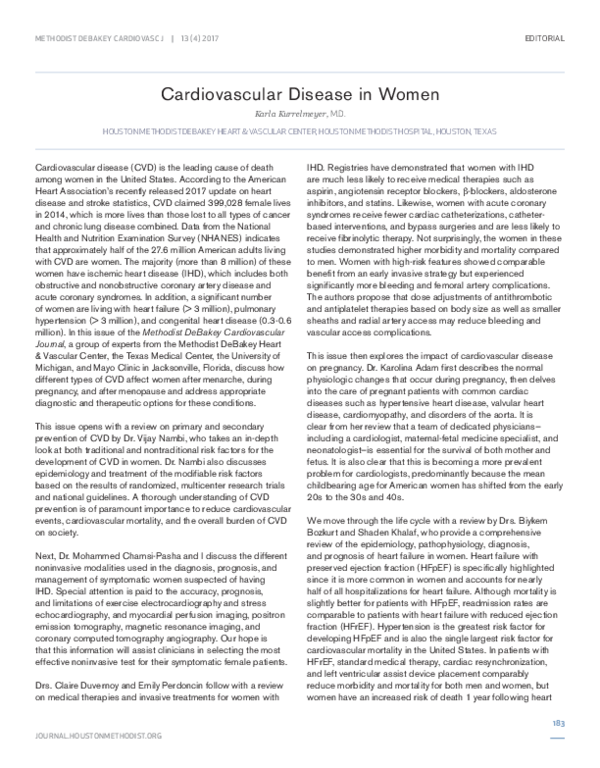 (PDF) Cardiovascular Disease in Women