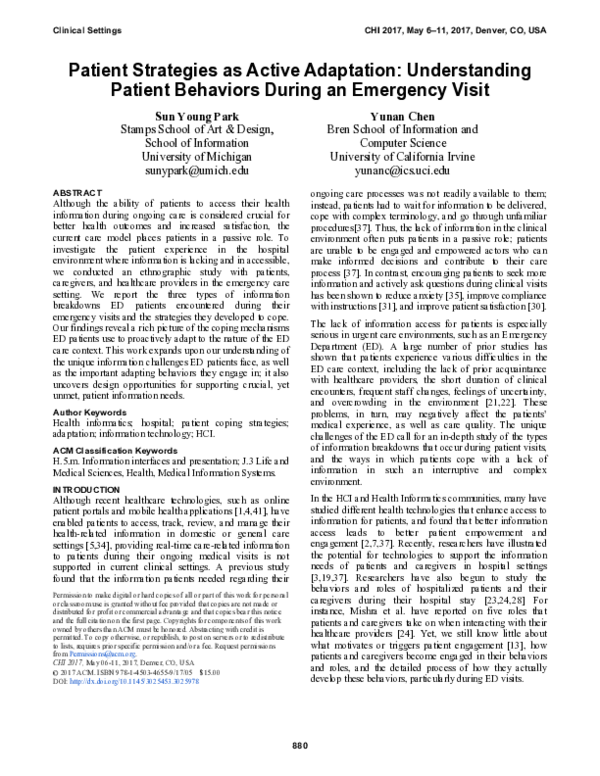 (PDF) Patient Strategies as Active Adaptation