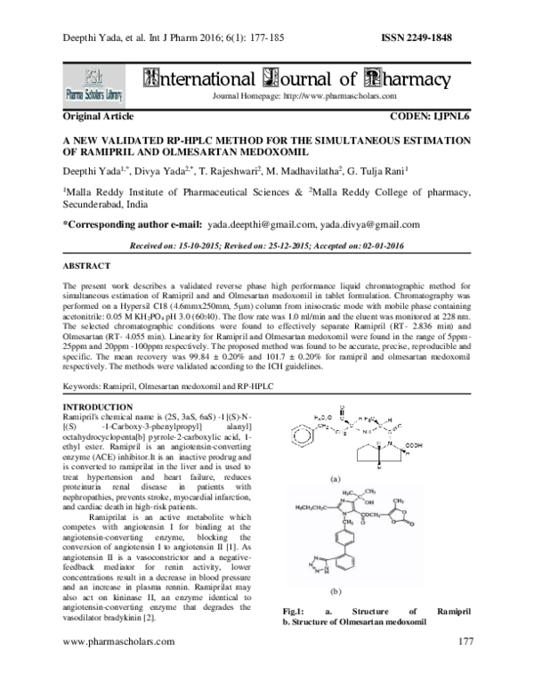 (PDF) A New Validated RP-HPLC Method for the Simultaneous Estimation of ...