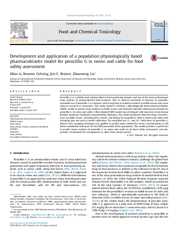 (PDF) Development and application of a population physiologically based ...