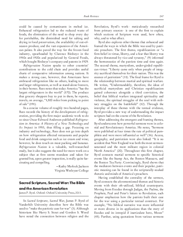 (PDF) Sacred Scripture, Sacred War: The Bible and the American ...