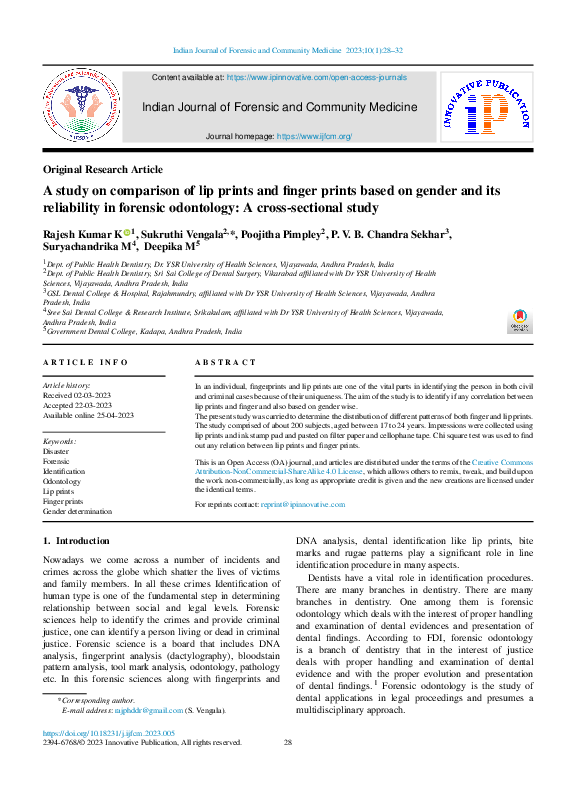 (PDF) A study on comparison of lip prints and finger prints based on ...