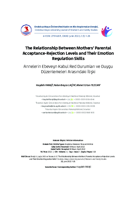 (PDF) The Relationship Between Mothers’ Parental Acceptance-Rejection ...