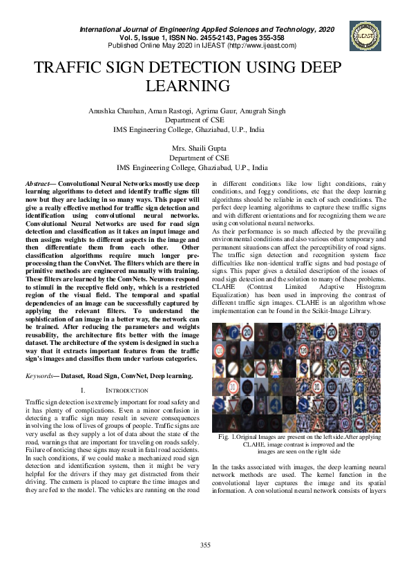 (PDF) Traffic Sign Detection Using Deep Learning