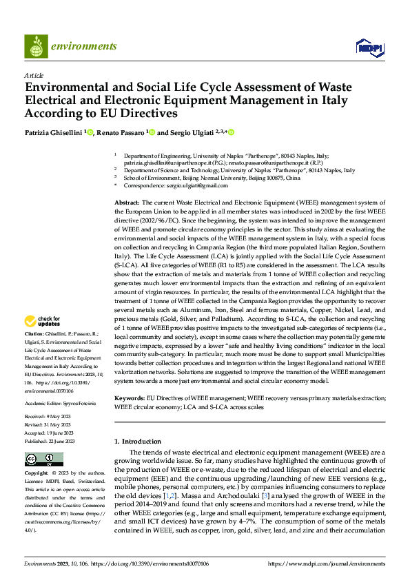 (PDF) Environmental and Social Life Cycle Assessment of Waste ...