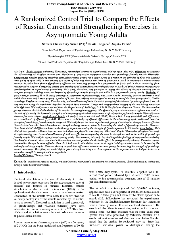 (PDF) A Randomized Control Trial to Compare the Effects of Russian ...
