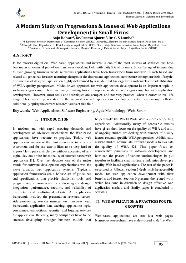 (PDF) IJSRST173831 | A Modern Study on Progressions & Issues of Web ...