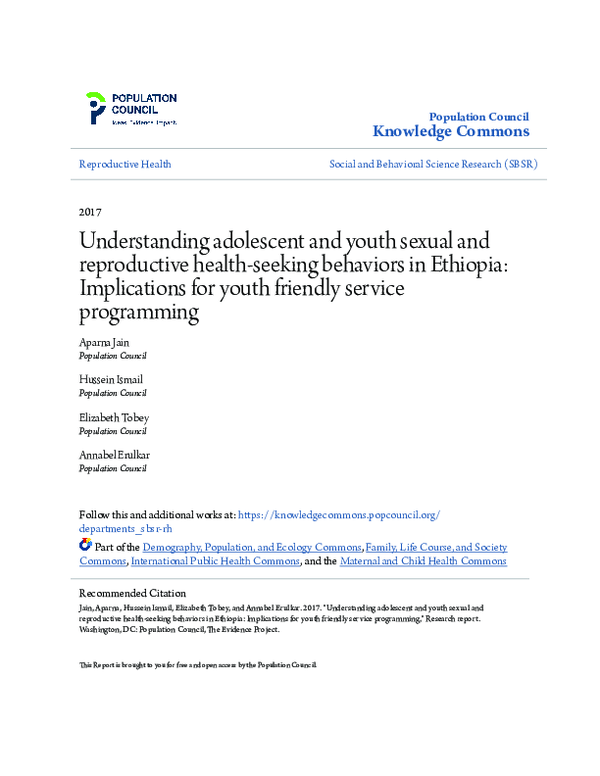 (PDF) Understanding adolescent and youth sexual and reproductive health ...