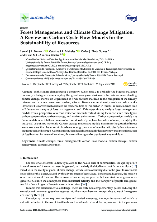 (PDF) Forest Management and Climate Change Mitigation: A Review on ...
