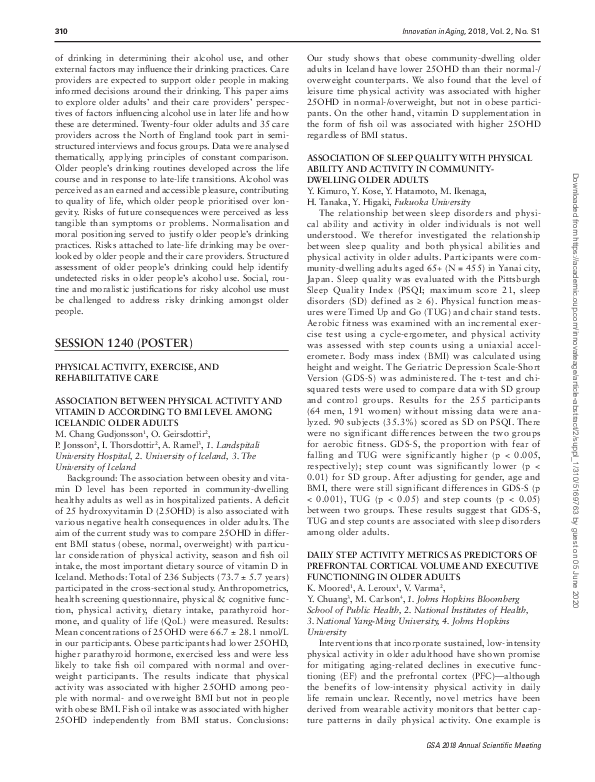 (PDF) Association Between Physical Activity and Vitamin D According to ...