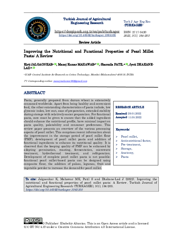 (PDF) Improving the Nutritional and Functional Properties of Pearl ...