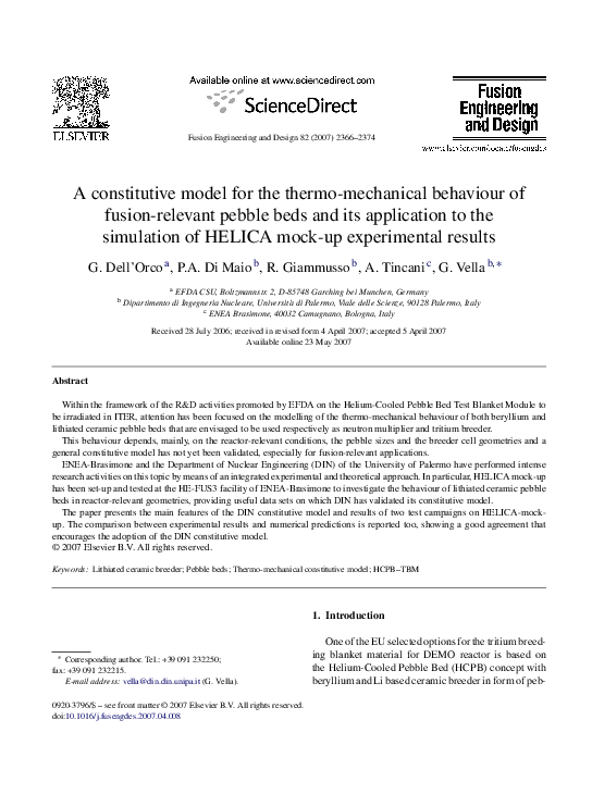 (PDF) A constitutive model for the thermo-mechanical behaviour of ...