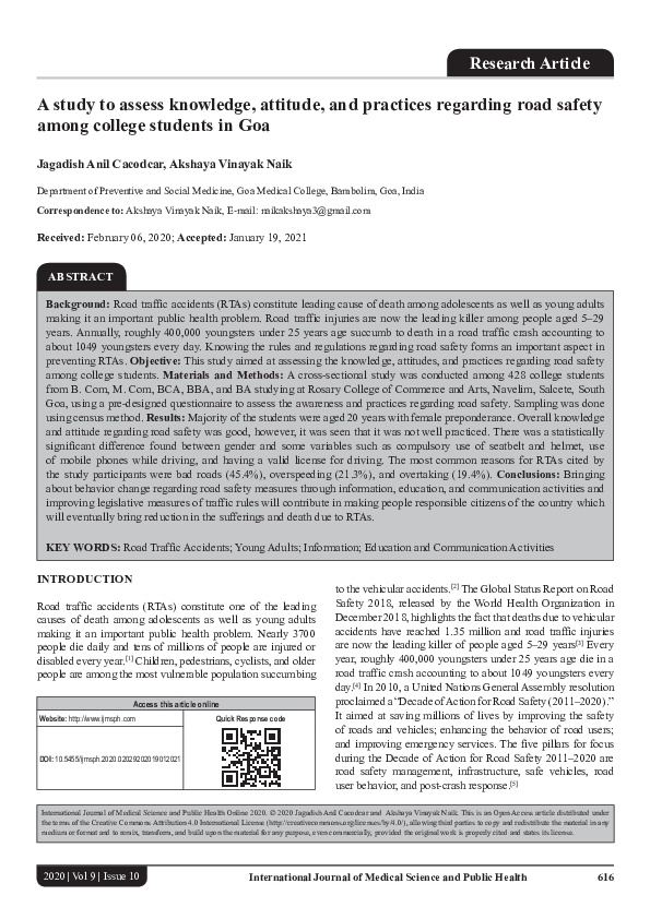 (PDF) A study to assess knowledge, attitude, and practices regarding ...