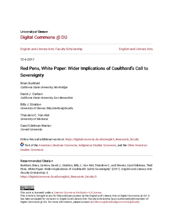 (PDF) Plenary Roundtable: Red Pens, White Paper: Wider Implications of ...