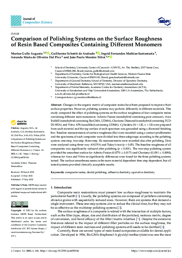 (PDF) Comparison of Polishing Systems on the Surface Roughness of Resin ...