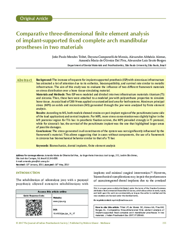 (PDF) Comparative three-dimensional finite element analysis of implant ...