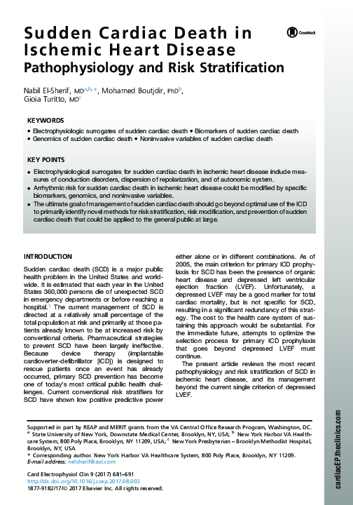 (PDF) Sudden Cardiac Death in Ischemic Heart Disease