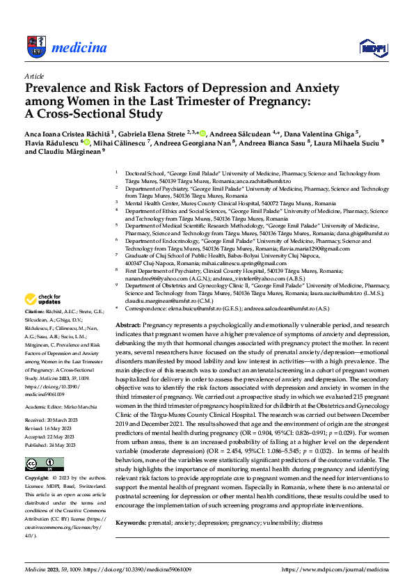 (PDF) Prevalence and Risk Factors of Depression and Anxiety among Women ...