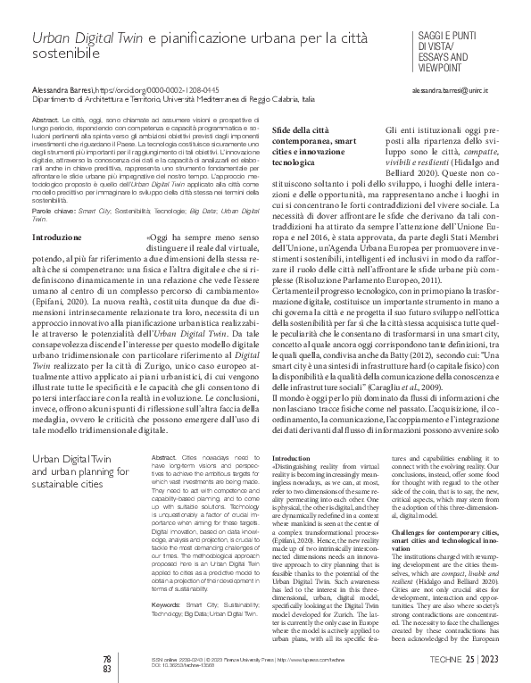 (PDF) Urban Digital Twin and urban planning for sustainable cities