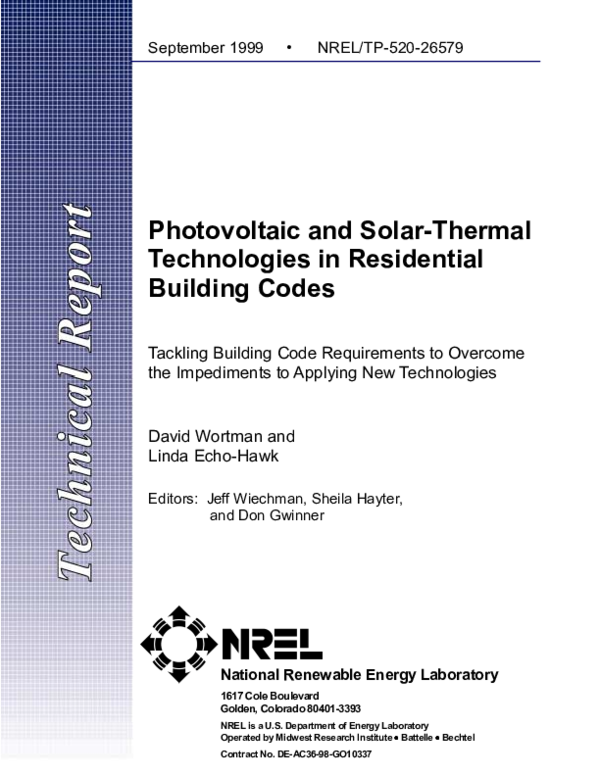 (PDF) Photovoltaic and solar-thermal technologies in residential ...