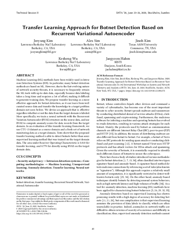 (PDF) Transfer Learning Approach for Botnet Detection Based on ...