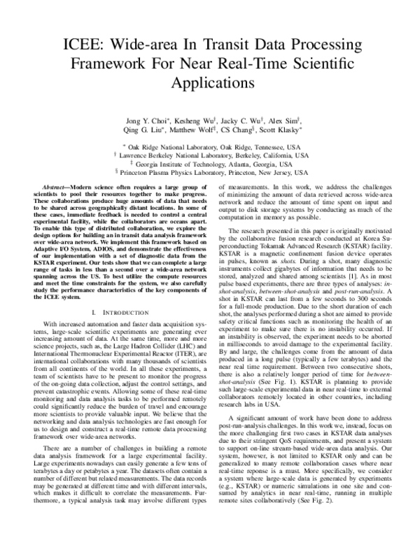(PDF) ICEE: Wide-area In Transit Data Processing Framework For Near ...