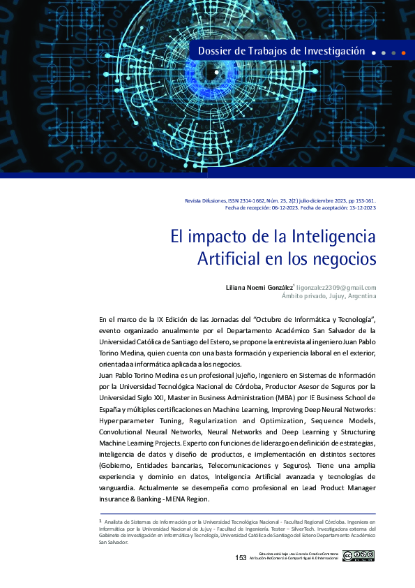 (PDF) El impacto de la Inteligencia Artificial en los negocios